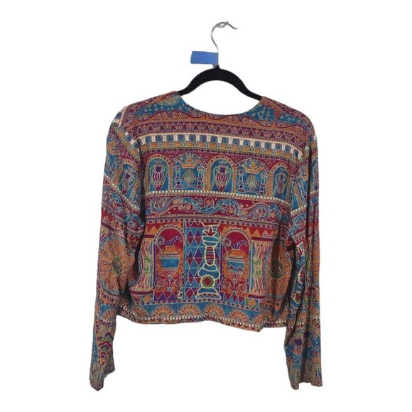 Women's Vintage Tribal Print Cardigan Petite Sophisticate - Picture 2 of 4